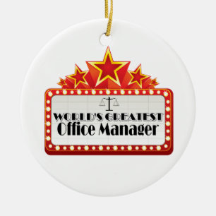 World's Greatest Office Manager Ceramic Tree Decoration