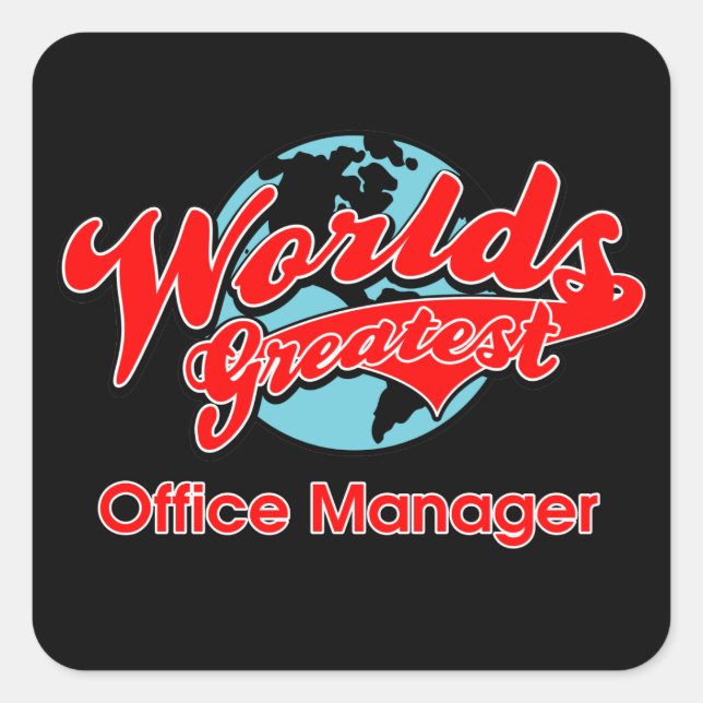 World's Greatest Office Manager Square Sticker (Front)