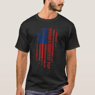 World's Greatest Pap American Flag Men Father's Da T-Shirt