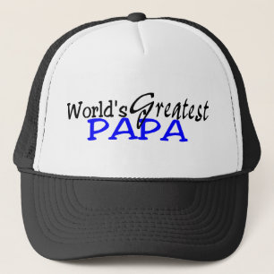 Worlds Greatest Papa Blue Black Trucker Hat