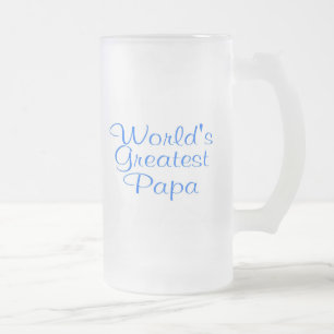 Worlds Greatest Papa Frosted Glass Beer Mug
