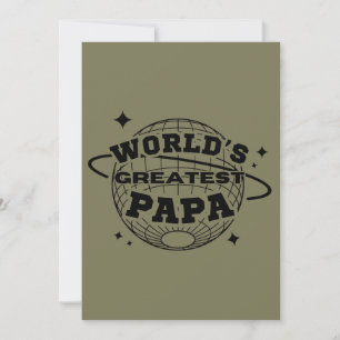 World's Greatest Papa Happy Father's Day Gift Invitation