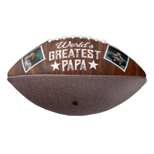 World's Greatest Papa Star Photo Father's Day Gift American Football