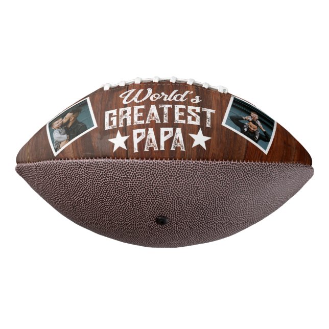 World's Greatest Papa Star Photo Father's Day Gift American Football (Rotated 270)