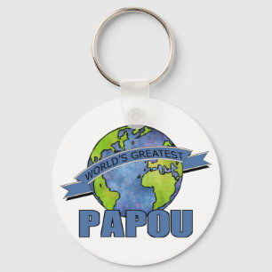 World's Greatest Papou Key Ring