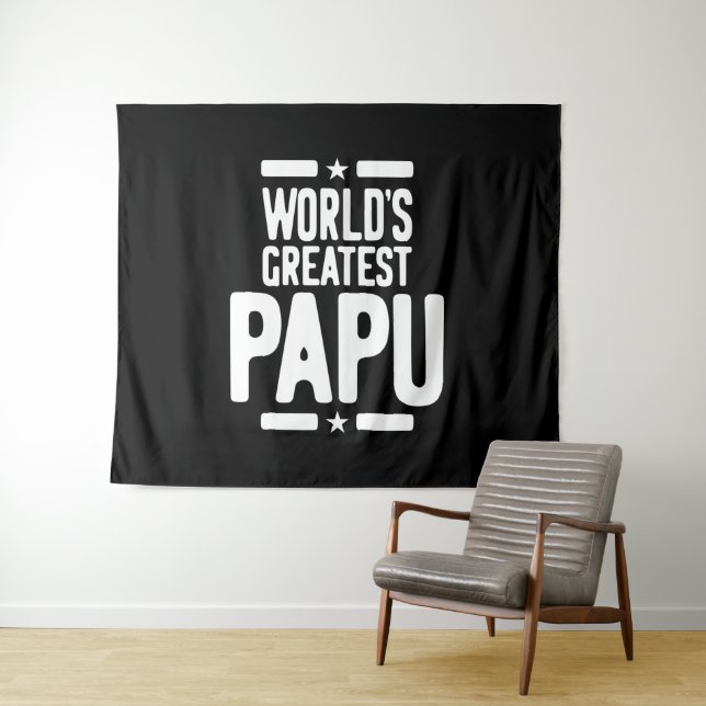 World's Greatest Papu Father Gift Tapestry (In Situ (Horizontal))