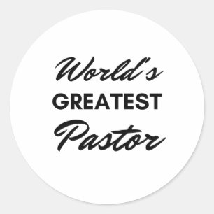 World's Greatest Pastor bl Classic Round Sticker