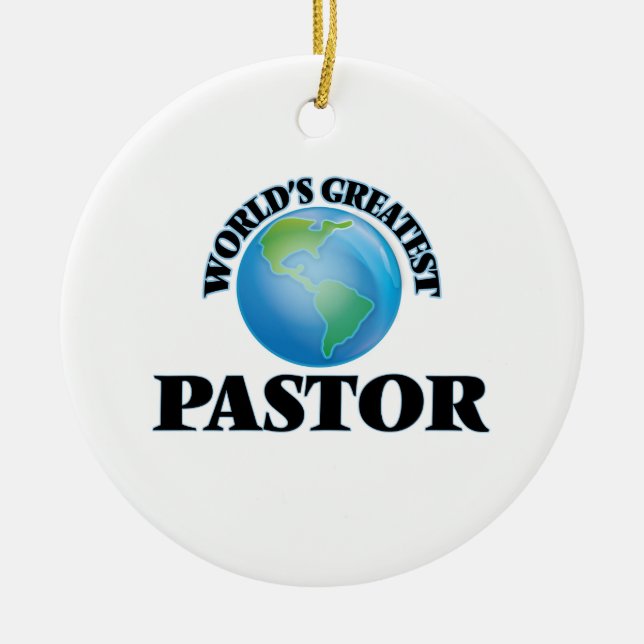 World's Greatest Pastor Ceramic Tree Decoration (Front)
