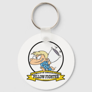 WORLDS GREATEST PILLOW FIGHTER KIDS CARTOON KEY RING