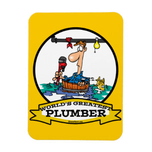 WORLDS GREATEST PLUMBER IV MEN CARTOON MAGNET