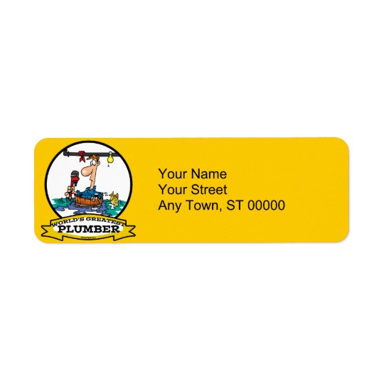 WORLDS GREATEST PLUMBER IV MEN CARTOON RETURN ADDRESS LABEL