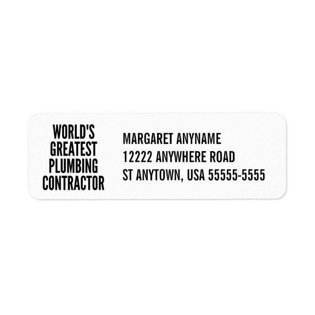 Worlds Greatest Plumbing Contractor (Front)