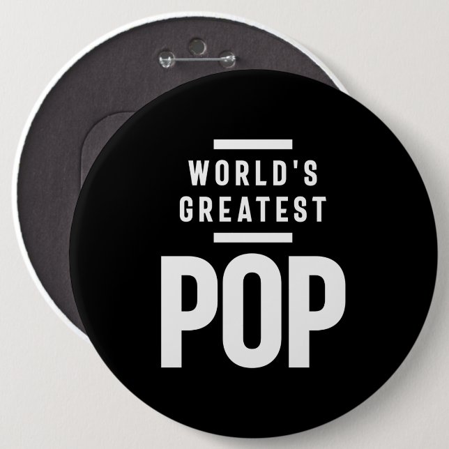 World's Greatest Pop | Father Grandpa Gift 6 Cm Round Badge (Front & Back)