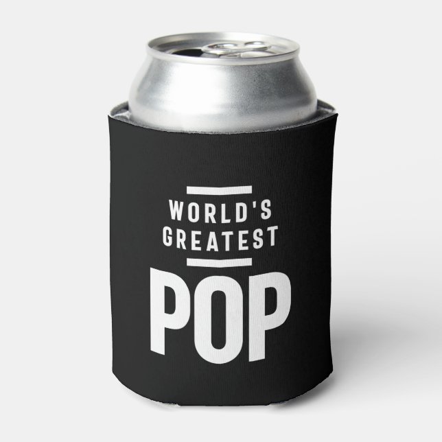 World's Greatest Pop | Father Grandpa Gift Can Cooler (Can Front)