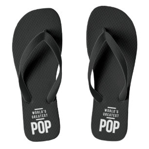 World's Greatest Pop   Father Grandpa Gift Flip Flops