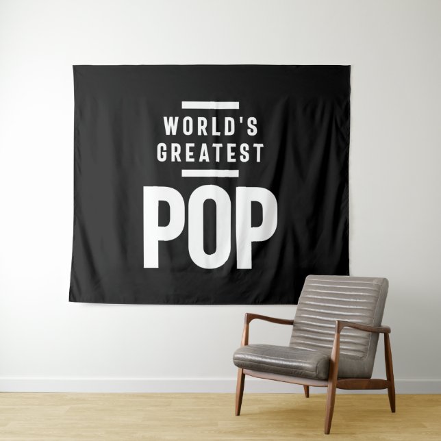 World's Greatest Pop | Father Grandpa Gift Tapestry (In Situ (Horizontal))