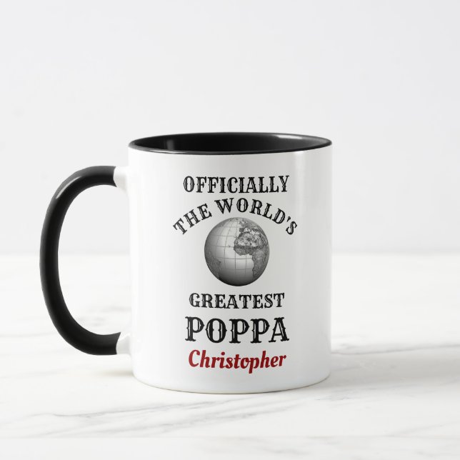 Worlds Greatest Poppa Add Your Name Dad Mug (Left)