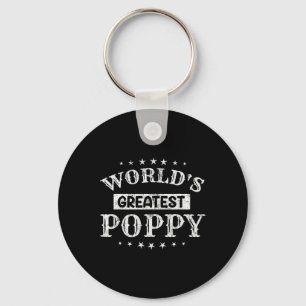 Worlds Greatest Poppy Fathers Day Grandpa Men Key Ring