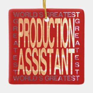 Worlds Greatest Production Assistant Ceramic Ornament