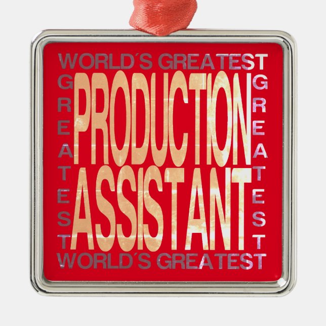 Worlds Greatest Production Assistant Metal Tree Decoration (Front)