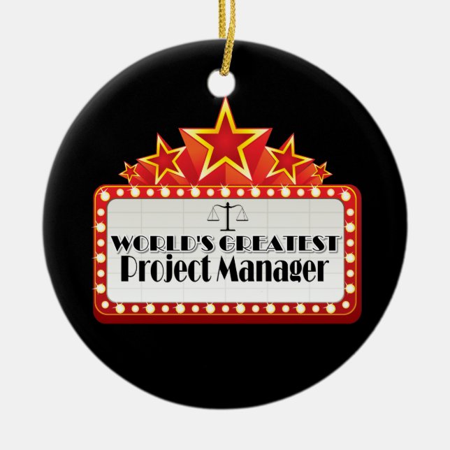 World's Greatest Project Manager Ceramic Tree Decoration (Front)