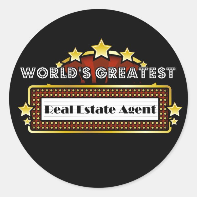 World's Greatest Real Estate Agent Classic Round Sticker (Front)
