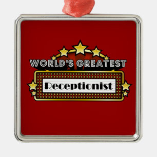 World's Greatest Receptionist Metal Tree Decoration