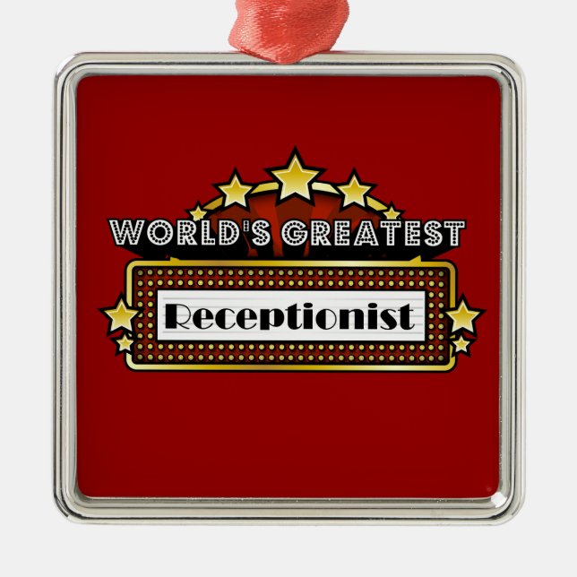 World's Greatest Receptionist Metal Tree Decoration (Front)