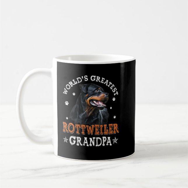 World's Greatest Rottweiler Grandpa Funny Rottie P Coffee Mug (Left)