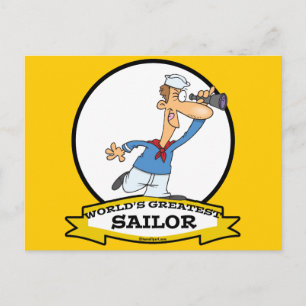 WORLDS GREATEST SAILOR MEN CARTOON POSTCARD