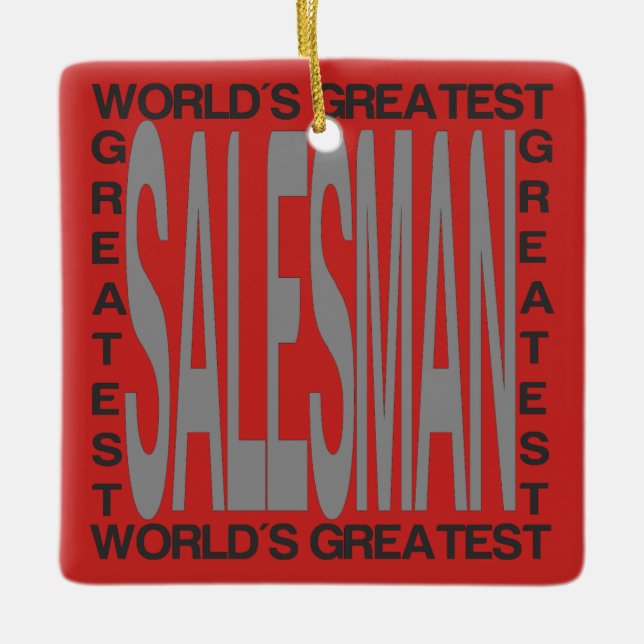 Worlds Greatest Salesman Ceramic Tree Decoration (Front)