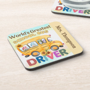 World's Greatest School Bus Driver Personalised Coaster