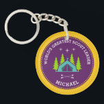 World's Greatest Scout Leader Bottle Opener Key Ring<br><div class="desc">Show some appreciation for your scout leader with this personalised camping themed design. Customise any of the text to suit your needs!</div>