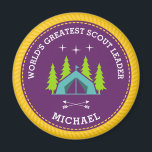 World's Greatest Scout Leader Magnet<br><div class="desc">Show some appeciation for your scout leader with this personalised camping themed design. Customise any of the text to suit your needs!</div>