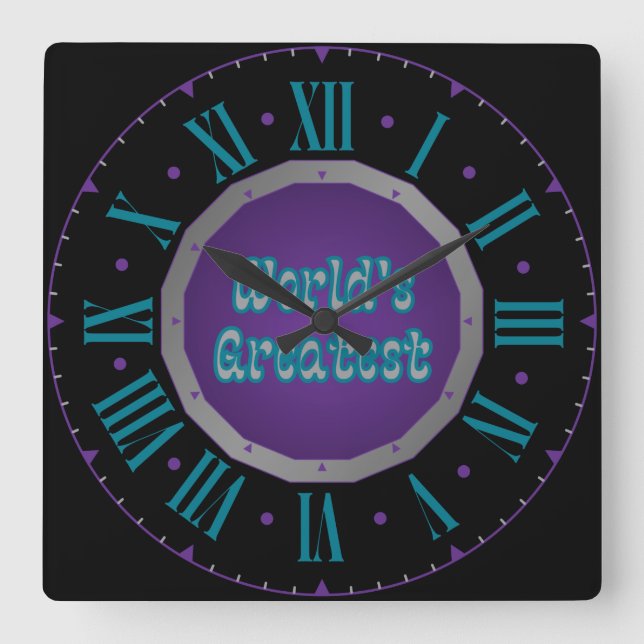 World's Greatest Sigil Roman Numeral Square Wall Clock (Front)
