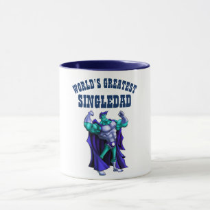 Worlds Greatest SINGLEDAD What a SuperHERO DAD Mug