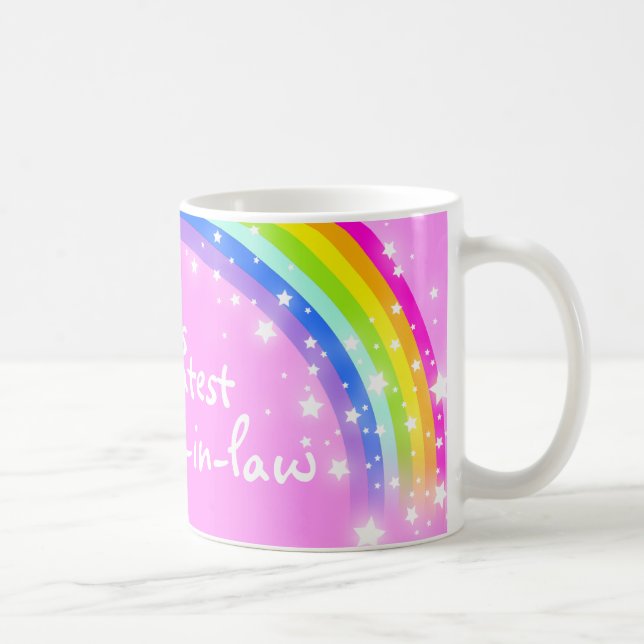 "World's greatest Sister-in-law" rainbow pink mug (Right)