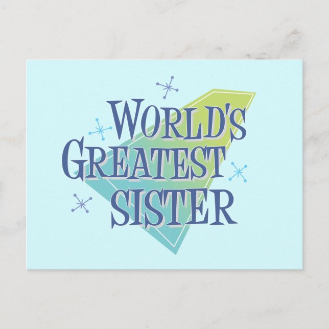 World's Greatest Sister Postcard (Front)