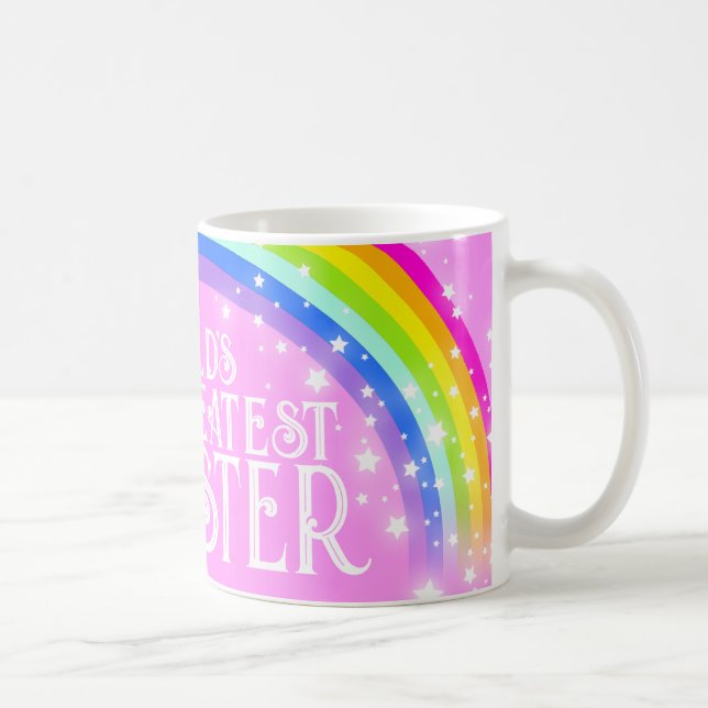 World's greatest SISTER rainbow light pink mug (Right)