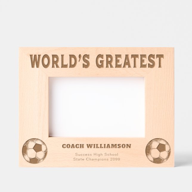 World's Greatest Soccer Coach Etched Frames (Front)