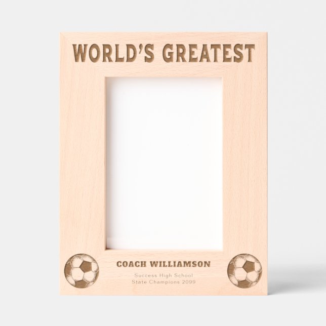 World's Greatest Soccer Coach Etched Frames (Front)