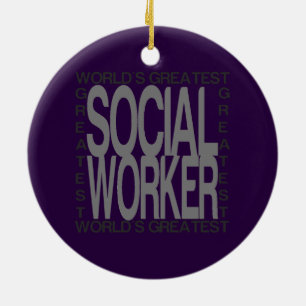 Worlds Greatest Social Worker Ceramic Tree Decoration