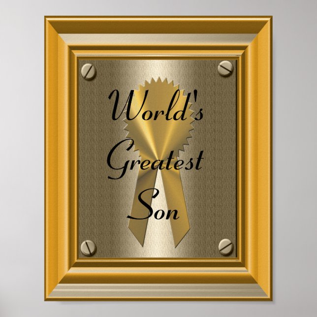 World's Greatest Son Poster Print Sign (Front)