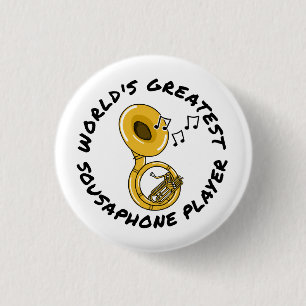 World's Greatest Sousaphone Player, Brass Musician 3 Cm Round Badge