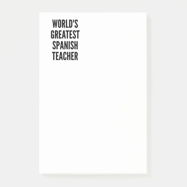 Worlds Greatest Spanish Teacher Post-it Notes (Front)