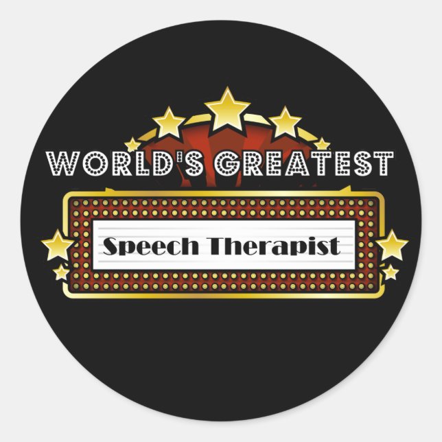 World's Greatest Speech Therapist Classic Round Sticker (Front)