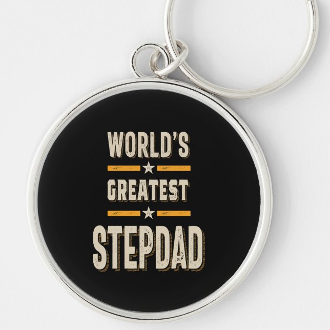 World's Greatest Step-Dad Funny Stepfather Gift Key Ring (Front)