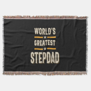 World's Greatest Step-Dad Funny Stepfather Gift Throw Blanket