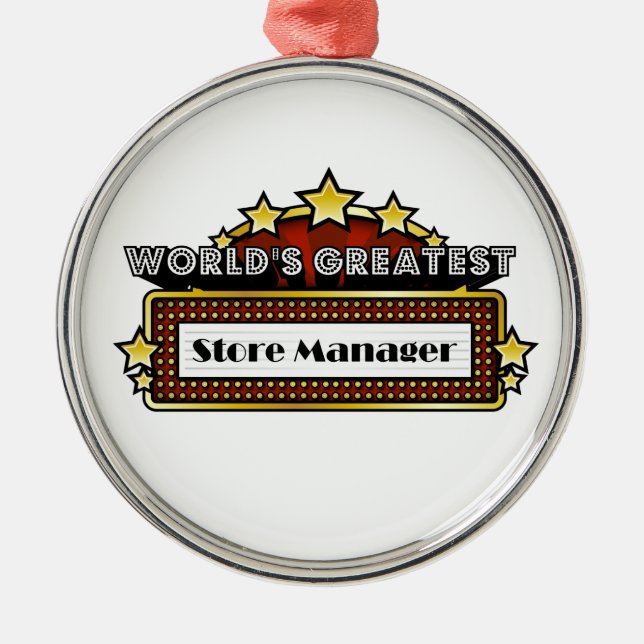 World's Greatest Store Manager Metal Tree Decoration (Front)