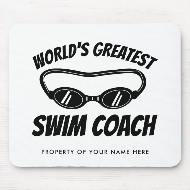 World's Greatest Swim Coach Custom Mouse Mat (Front)